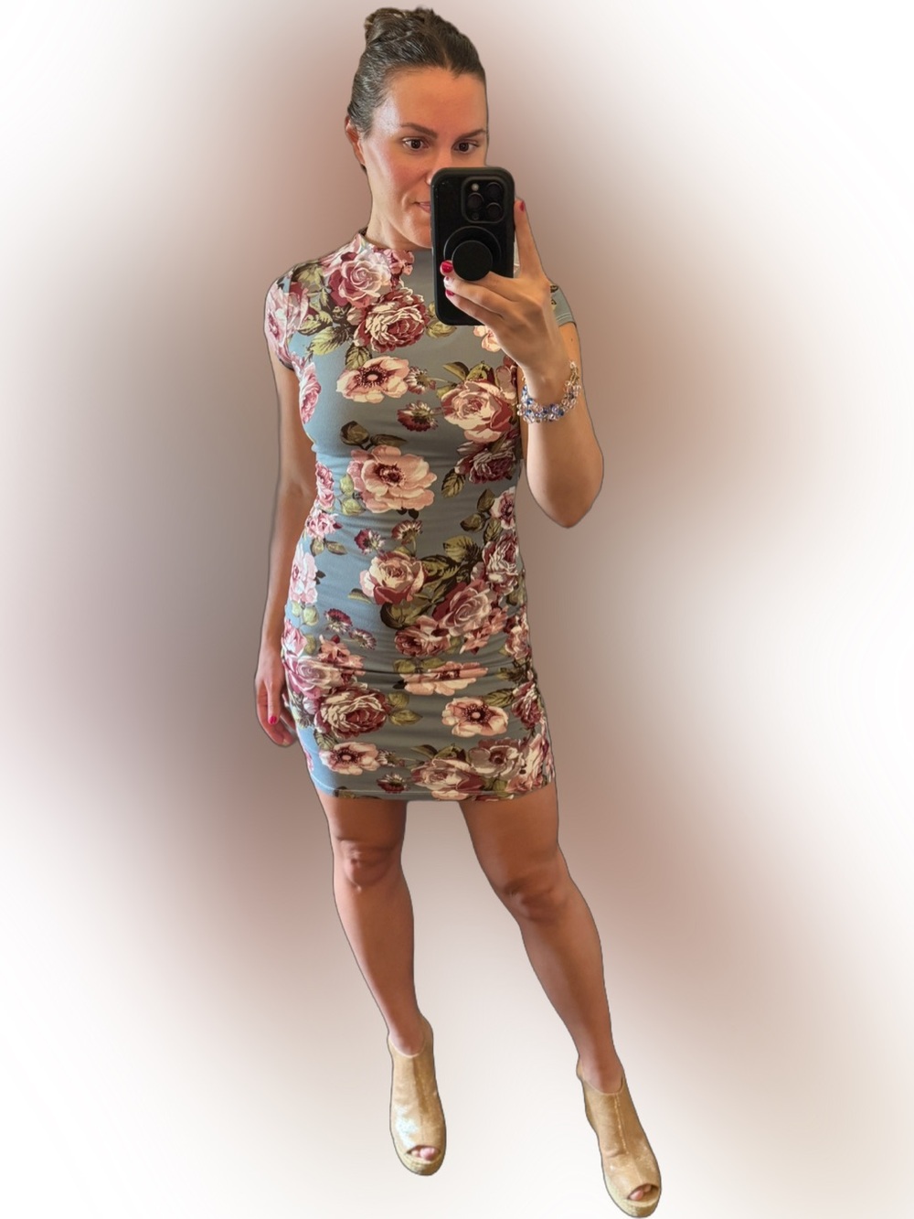 Joe & Elle Grey Floral Mini Dress